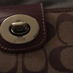 Coach wallet, purple/maroon. Authentic